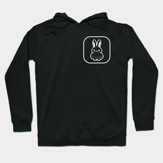 White Bunny Cute Minimalist Aesthetic Design Hoodie by PANGANDOY